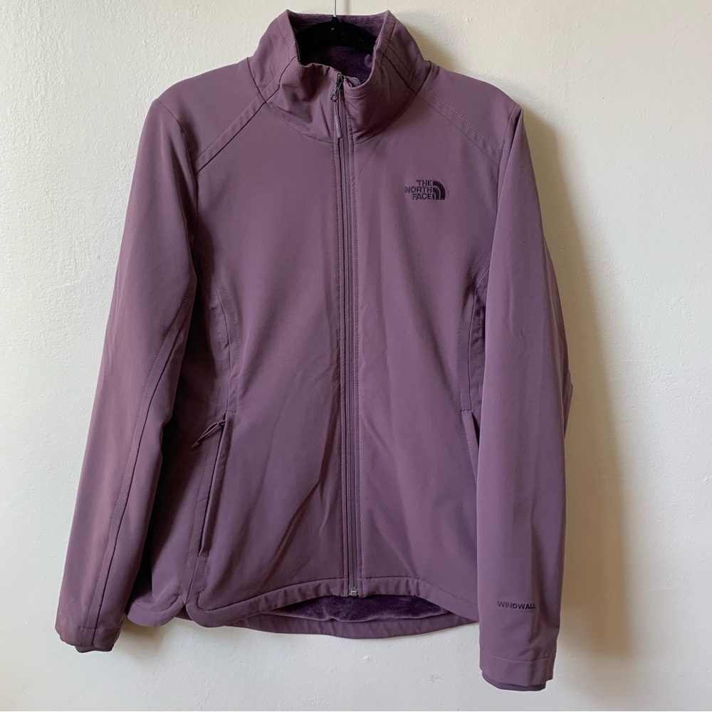The North Face—Windwall Fleece Lined Waterproof Jacket (Purple, Large)